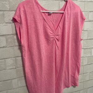 Maternity Old Navy Pink Gathered V-Neck Blouse